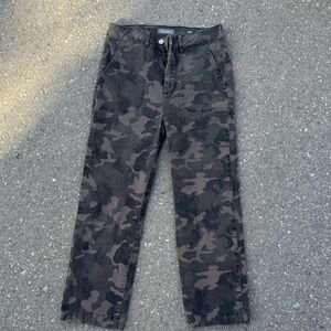 DL1961 Women's Cropped Camo Utility Pants - Black & Gray